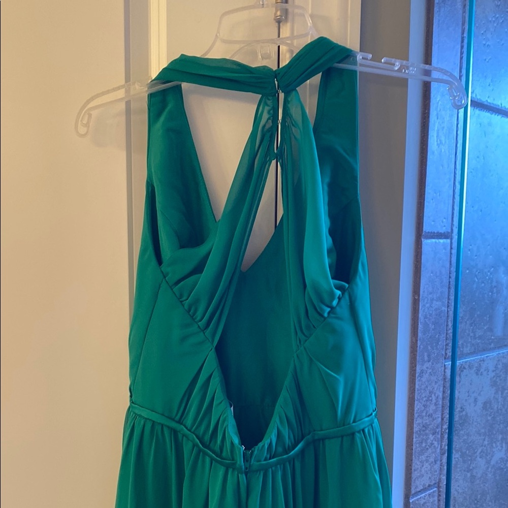 Emerald Green Sleeveless Halter formal bridesmaid wedding dress size 6 - Picture 5 of 6